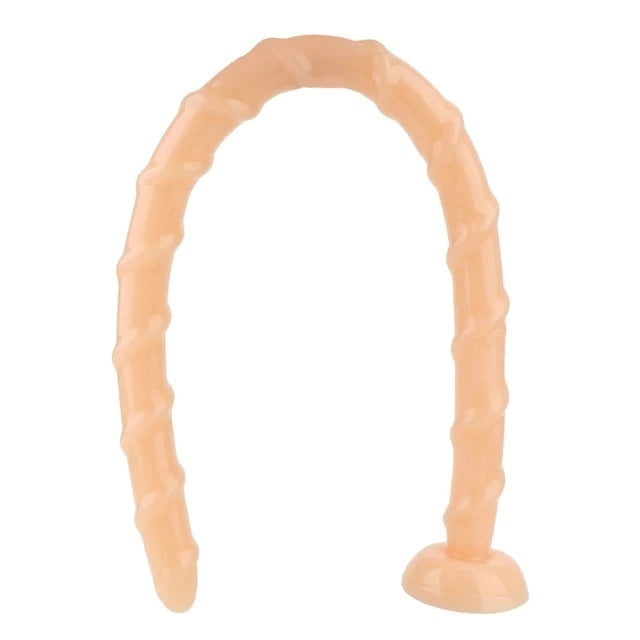 Plug anal largo unisex con textura atornillada suave para penetracion