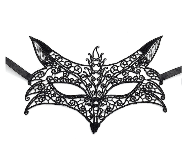 Antifaz de encaje negro para un toque misterioso y sensual.