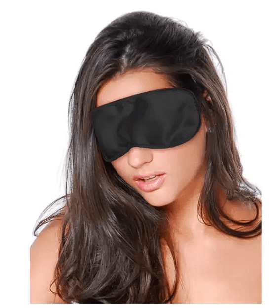 Antifaz de satín negro, diseño cómodo y elegante para sensaciones intensas