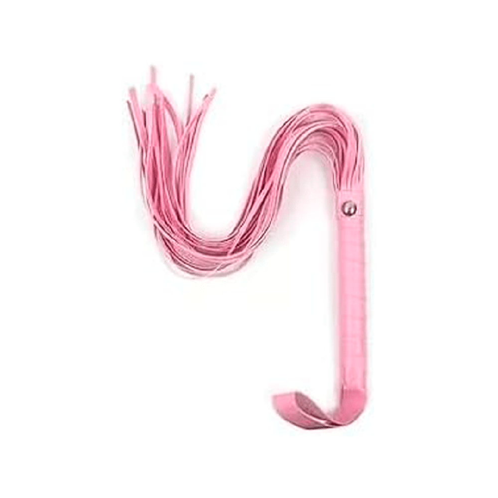 Fuete BDSM de colores negro, rosa y rojo, perfecto para sumisión.