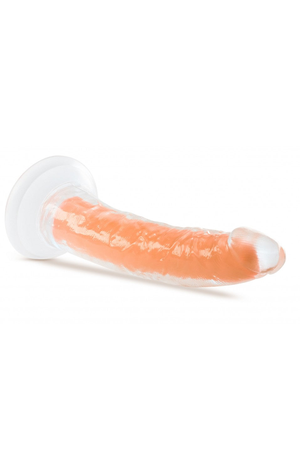 Dildo brillante compatible con arnés y textura suave